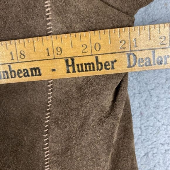 Suede Leather Coat Faux Fur Trim New York & Company Womens Size M Winter Jacket - Picture 13 of 16